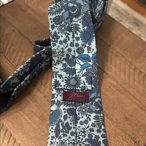 J. Crew Floral Tie in Blue and Gray
